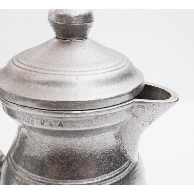 1970s 1970's Farmhouse Pewterware Creamer & Sugar/Non-Toxic For Sale - Image 5 of 7