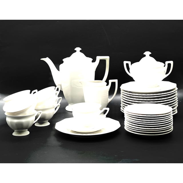 This rare, 27-piece rosenthal coffee service, crafted from the finest white porcelain, dates from the immediate post-war...