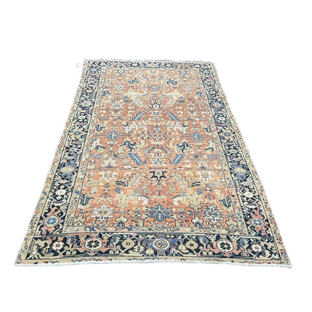 1940s Persian Hand-Knotted Heriz Area Rug For Sale - Image 10 of 10