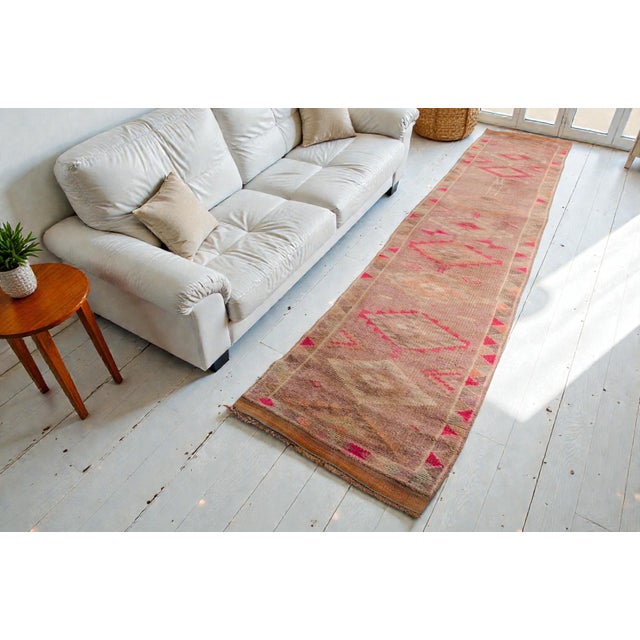 1950s 1950s Handknotted Oushak Hallway Runner For Sale - Image 5 of 10