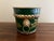 Metal French Neoclassical Tole Green & Gold Cachepot Planter Vase With Lion Heads For Sale - Image 7 of 8