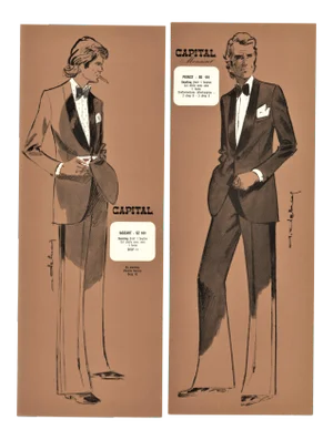 Fun-1970s Men's Formal Wear (Tuxedo) Fashion Designs - a Pair