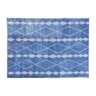 Moroccan Modern Hand Knotted Wool Rug, 10'1"x14'2" For Sale