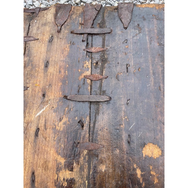 Early 19th Century English Rustic Oak Tray Box With Hand Forged Iron Handles For Sale - Image 10 of 15