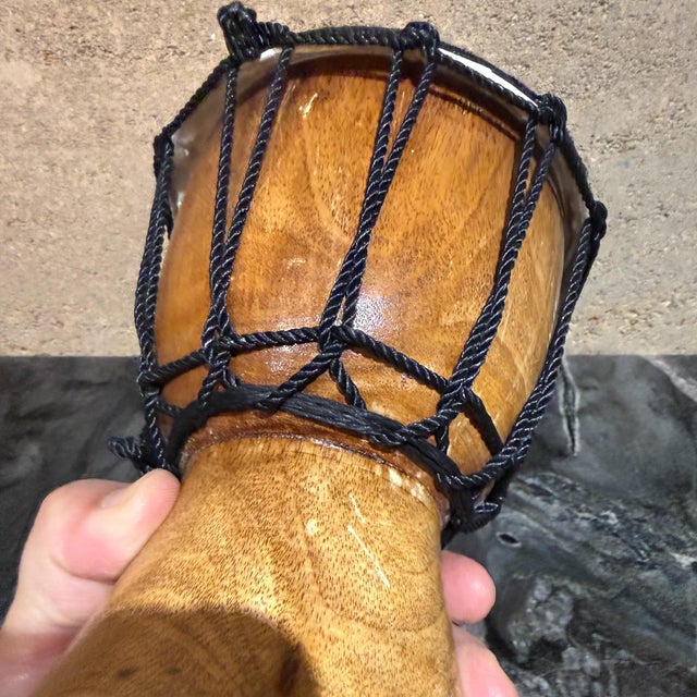 Textile Djembe Drum Rope Tuned Goatskin Goblet Drum West Africa Music Instrument For Sale - Image 7 of 10