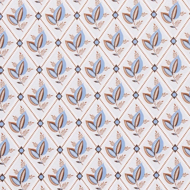 Not Yet Made - Made To Order Sample - Schumacher Basile Trellis Wallpaper in Delft & Sepia For Sale - Image 5 of 5