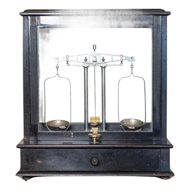 20th Century French Glass Case Scale For Sale