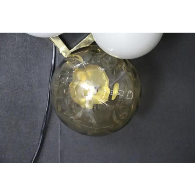 1980s Large Architectural Murano Glass Wall Lights with Iridescent Glass Globes, Set of 2 For Sale - Image 5 of 16