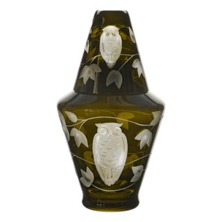ARTEL Night Owl Bedside Decanter in Moss - 2 Pieces For Sale