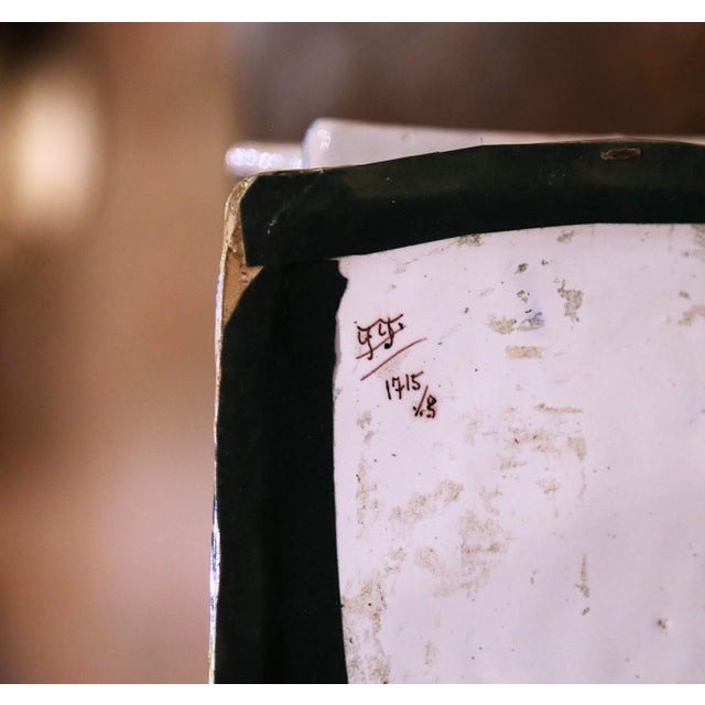 Early 20th Century French Quimper Faience Ox Cart Planter or Vide Poche For Sale - Image 13 of 13