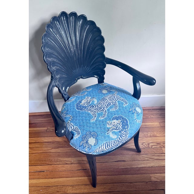 Pair of Lacquered Vintage Italian Hand Carved Grotto Chairs For Sale - Image 12 of 16