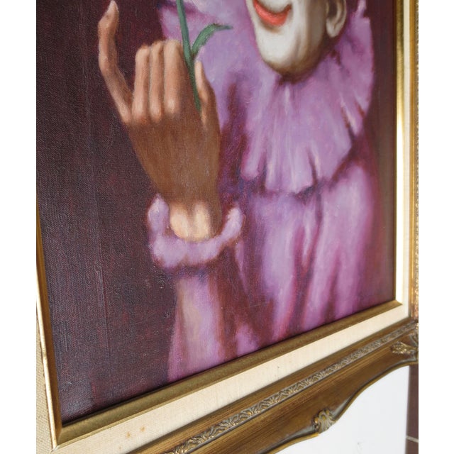 Textile Sandor Basilides Clown With Flower for You Circa 1966 For Sale - Image 7 of 11
