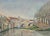 Vintage French Watercolor Landscape - Pont Du Buis Bridge (Aurillac, France) For Sale