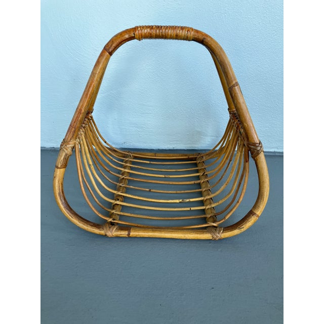 Mid-Century Modern Bamboo and Rattan Magazine, Circa 1970s For Sale - Image 4 of 8