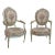 Pair of French 19th C. Louis XVI Style Armchairs in Petit Point Fabric For Sale