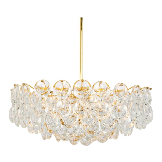 Gilt Brass Crystal Chandelier by Palwa, 1970s For Sale - Image 11 of 11