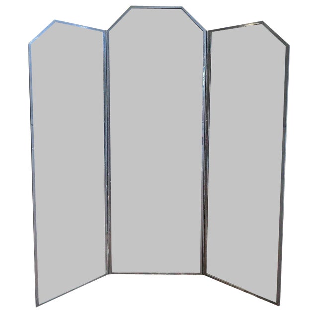 Triptych Mirror attributed to Maison Brot For Sale