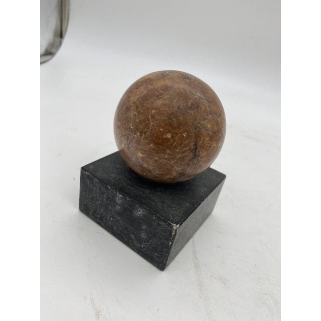 Vintage Marble, Brass, Resin, Glass Spheres With Stands Collection- 8 Pieces For Sale - Image 11 of 12