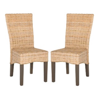 Grace 19''H Wicker Dining Chair in Natural - a Pair For Sale