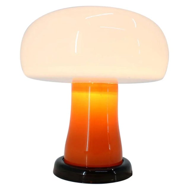 Orange Mid-Century German Glass Table Lamp, 1970s For Sale - Image 8 of 8