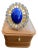 Bochic "Orient" Vintage Diamond, Blue Opal & Tanzanite Ring Set 18K Gold & Silver For Sale