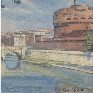 Rome Drawing, 1997, Tempera and Watercolor on Paper For Sale