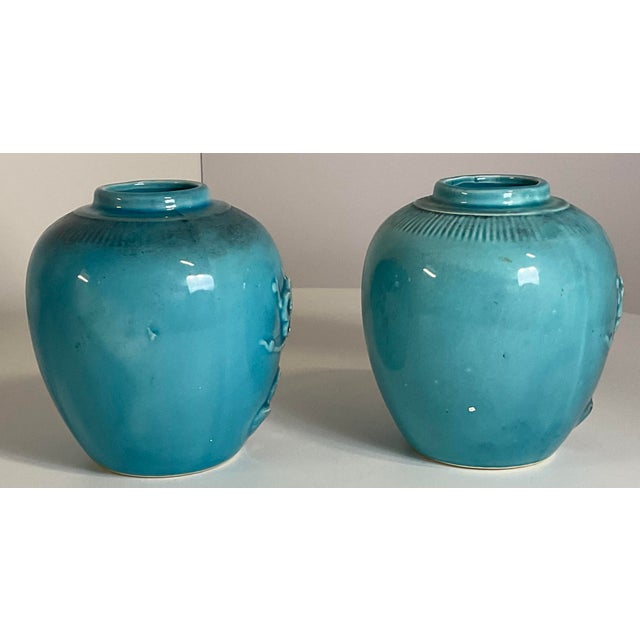 Blue Pair of Vintage Japanese Ginger Jars - Set of 2 For Sale - Image 8 of 11