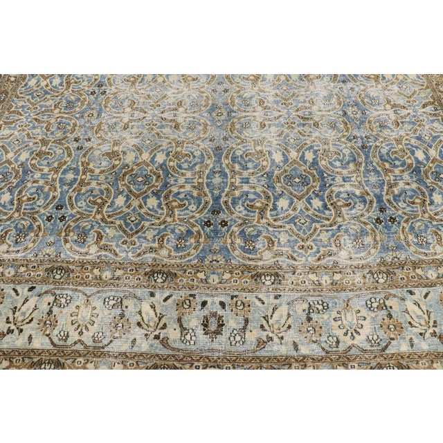 Antique Persian Mashhad Rug - 08'09 X 12'00 For Sale - Image 4 of 9