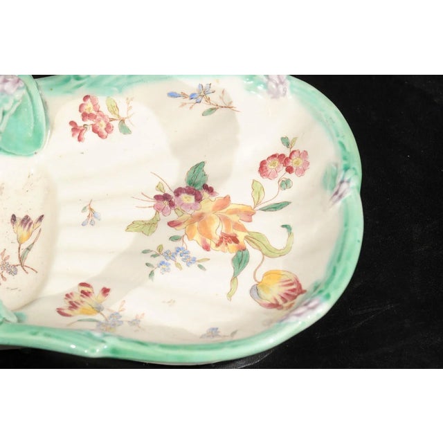 French 19th Century Longchamp Majolica Asparagus Server with Floral Decor For Sale In Atlanta - Image 6 of 12