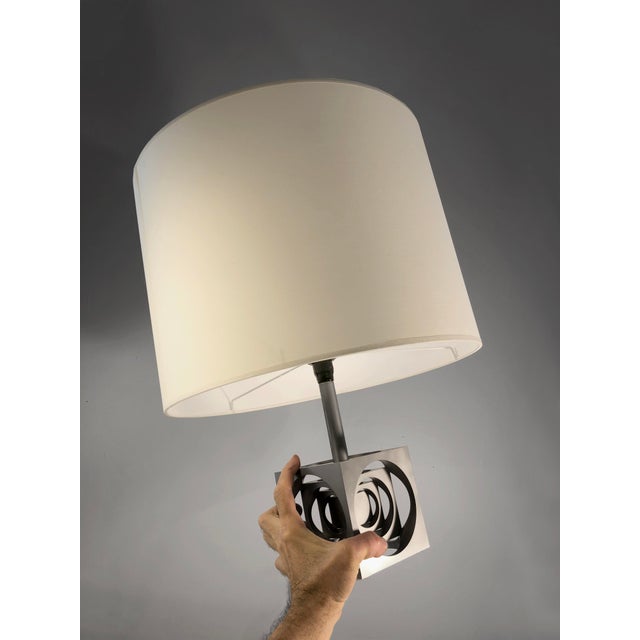 Op Art Table Lamp attributed to André Galaty, France, 1970s For Sale - Image 4 of 5