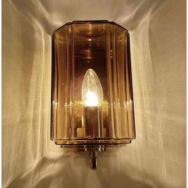 Vintage Glass Sconces from Glashütte Limburg, 1970s, Set of 2 For Sale - Image 4 of 17