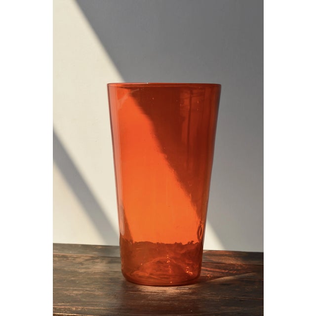 Blenko Vintage Large-Scale Orange Blown Glass Vessel, Circa 1970s For Sale - Image 4 of 14