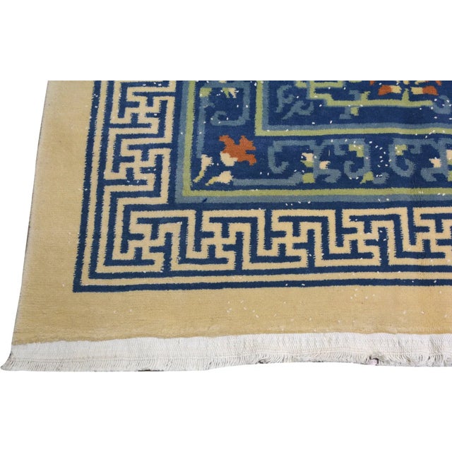 Textile Vintage Chinese Art Deco Hand Knotted Wool Rug,08'06'' X 11'04'' For Sale - Image 7 of 7