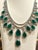 Gemstone Gia Certified 75 Ct Zambian Emerald & 30Ct Diamond Necklace Earring Bridal Suite For Sale - Image 7 of 8