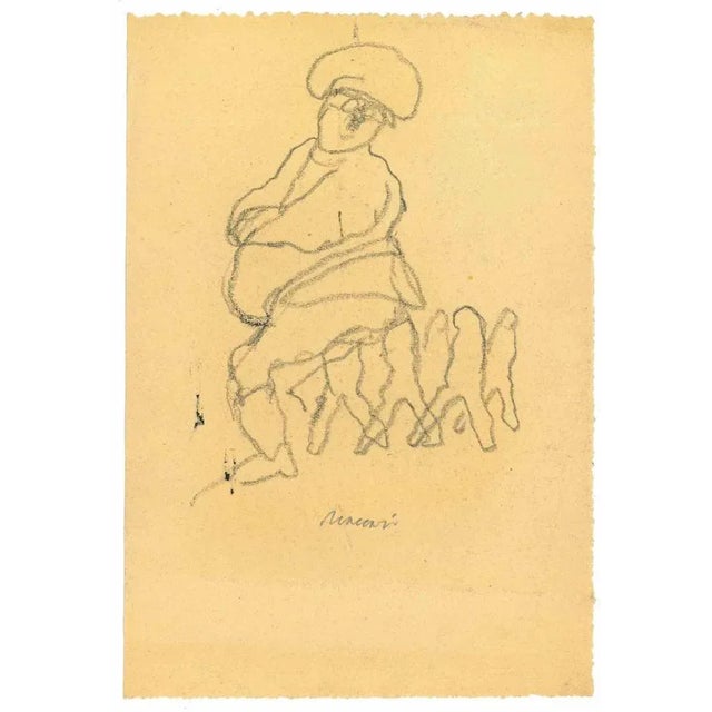 The General is a Pen Drawing realized by Mino Maccari (1924-1989) in the 1960s. Hand-signed on the lower. Good condition....