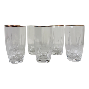 Vintage Starburst Cut Crystal Glass Tumblers- Set of 6