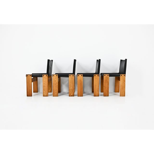 Monk Dining Chairs by Afra & Tobia Scarpa for Molteni, 1970s, Set of 4 For Sale - Image 6 of 12