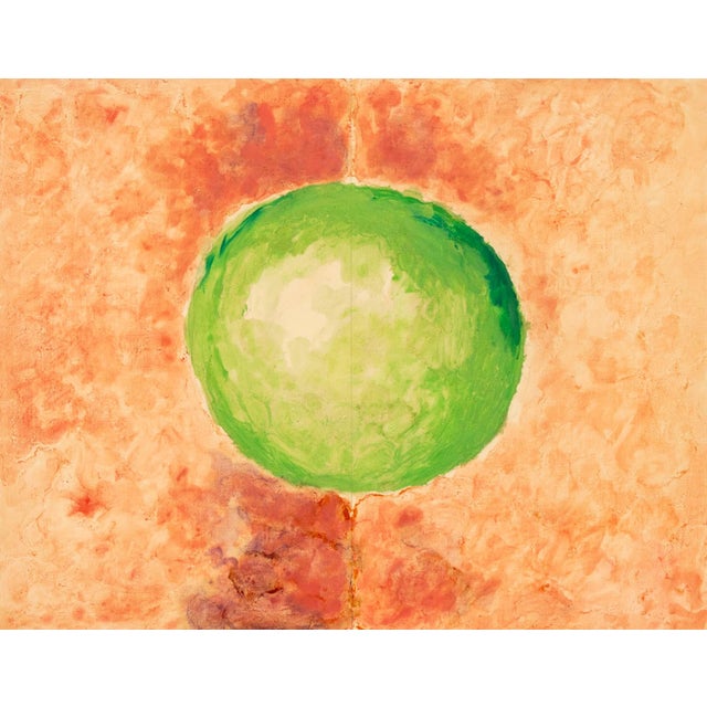 Joseph Lawrence Gardella (American, XX-XXI), Untitled (Green Circle Study), Mixed Media on Paper laid to canvas, estate...