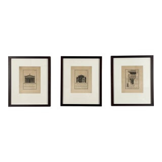 1796 Giovanni Battista Cipriani Set of Temple of Mars the Avenger Architectural Etchings - Set of 3 For Sale