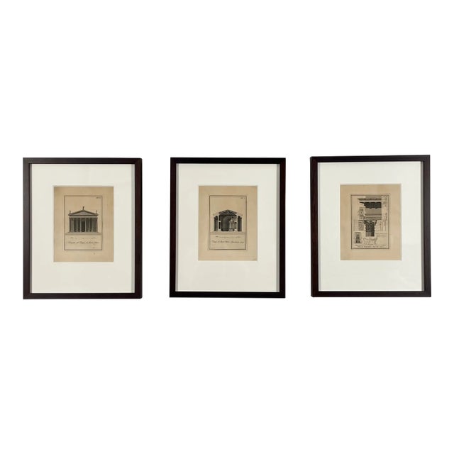 1796 Giovanni Battista Cipriani Set of Temple of Mars the Avenger Architectural Etchings - Set of 3 For Sale