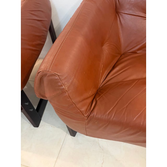 Mid-Century Modern Mid-Century Modern Percival Lafer Mp-97 Armchairs in Cognac Leather – Pair For Sale - Image 3 of 12