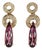 3.7Ct Rubellite Tourmaline Earrings With Natural Diamond Accents: Solid 14k Gold, A Pair For Sale