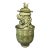 Chinese Celadon Dragon Relief Lidded Vase, Collectible Decorative Vessel For Sale