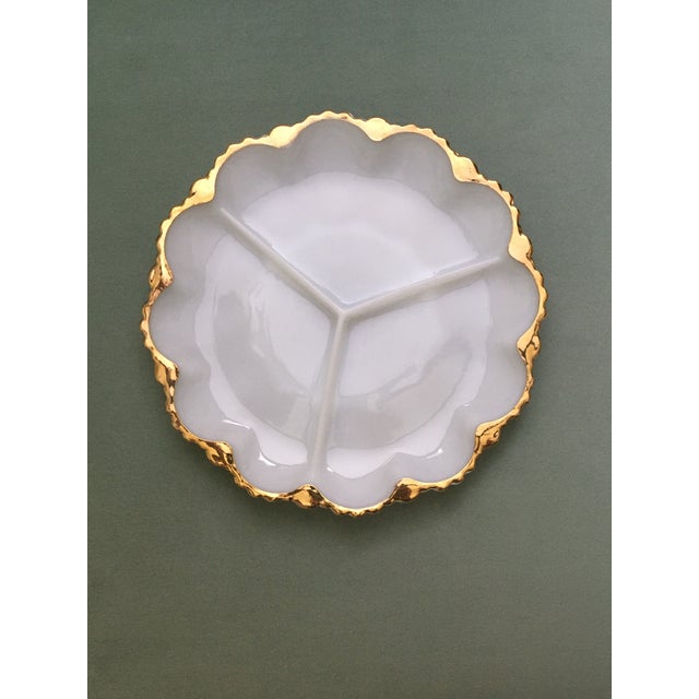 1950s Milk Glass Serving Plate - a Pair For Sale - Image 9 of 12