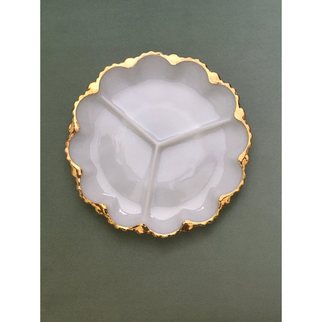 1950s Milk Glass Serving Plates - A Pair For Sale - Image 9 of 12