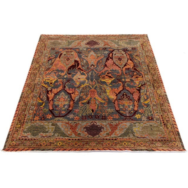 Modern Modern Bidjar-Style Wool Rug — Vibrant Colors, Dense Weave, Timeless Symmetry For Sale - Image 3 of 10