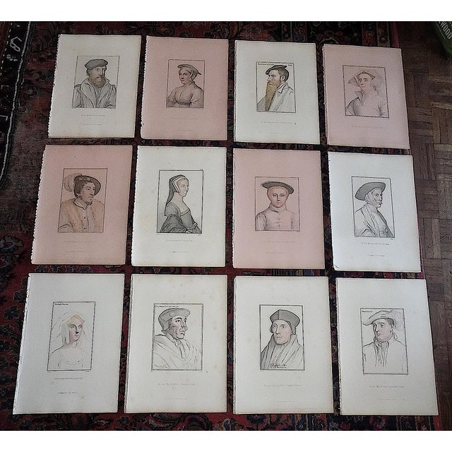 Antique Early 19th C. Hans Holbein Engraved Portraits of the Court of Henry VIII - Set of 12 For Sale - Image 9 of 9