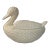Cottage Chic White Wicker Ceramic Goose Tureen With Lid For Sale