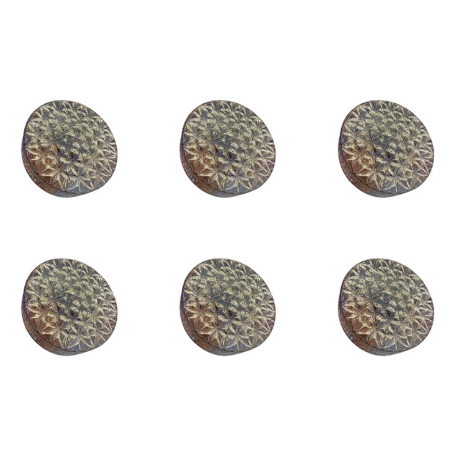 Mid-Century Round Clear Cut Glass Sconces or Flush Mounts, Germany, 1960, Set of 6 For Sale