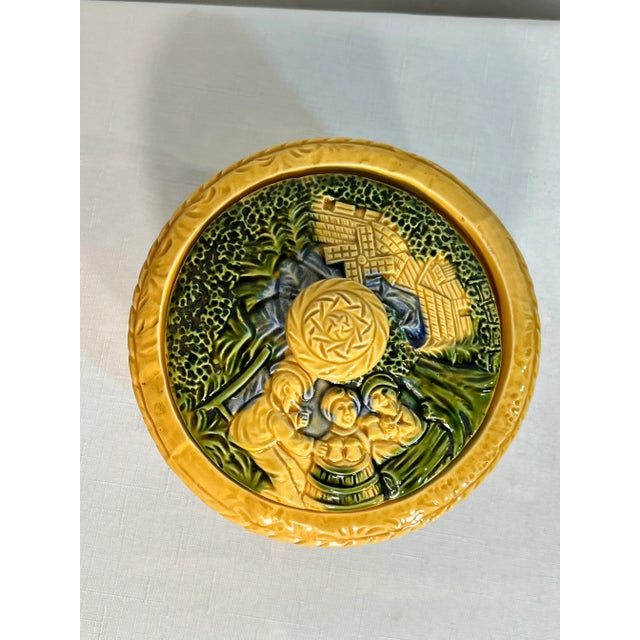 Vintage George Jones Style Majolica Biscuit Container For Sale - Image 9 of 11